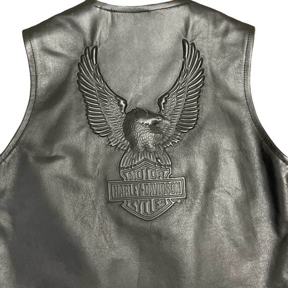 HARLEY-DAVIDSON MEN’S GENUINE LEATHER VEST | BLACK | SZ S | NWT - Picture 2 of 15